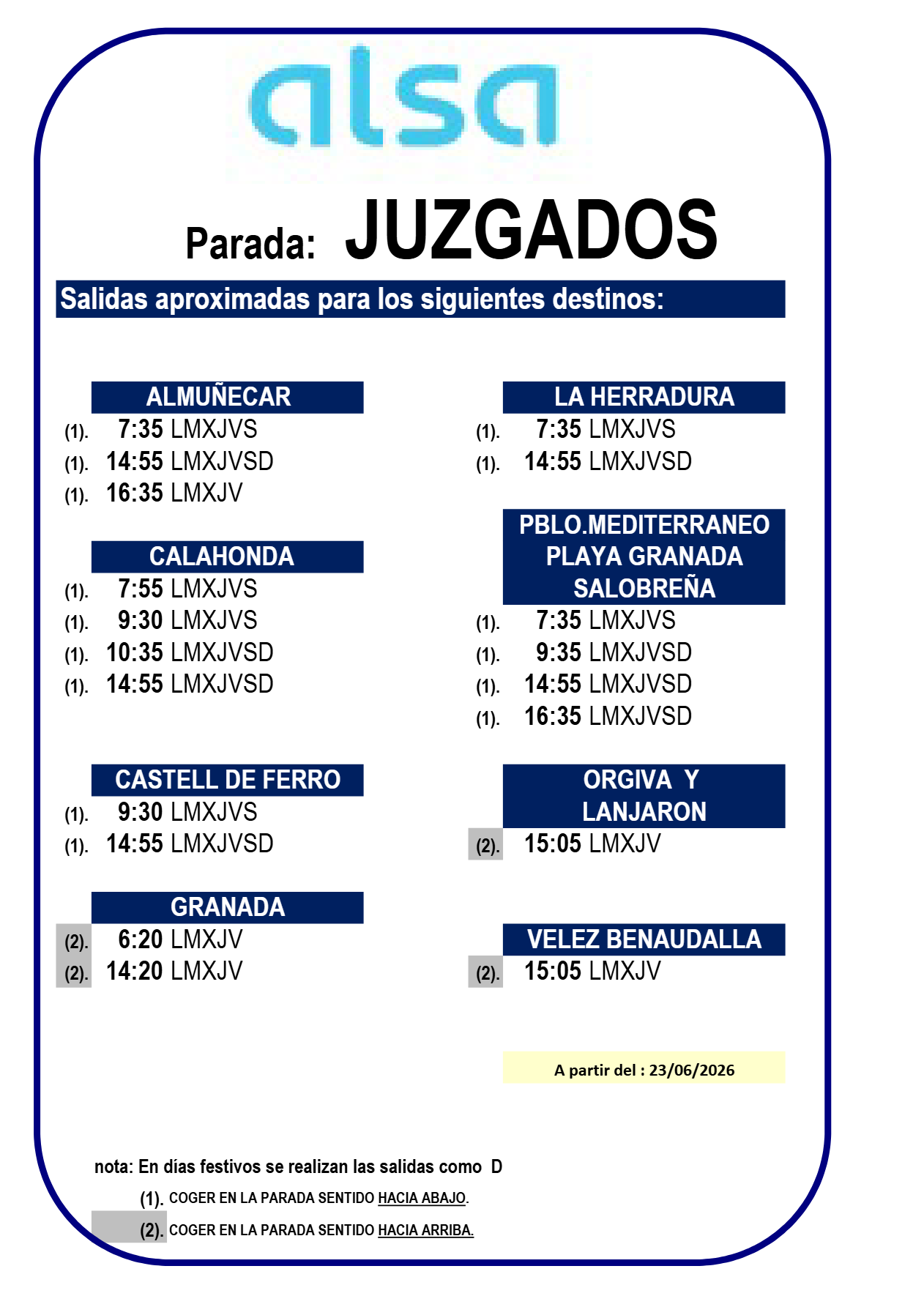 HORARIOS JUZGADOS
